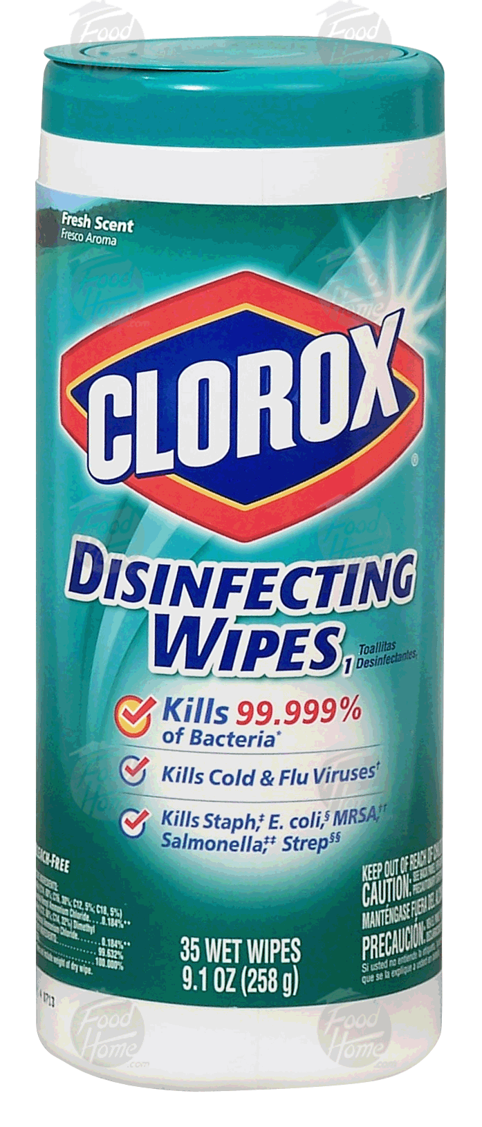 Clorox  fresh scent disinfecting wet wipes, bleach-free, 7 x 8-in wipes Full-Size Picture